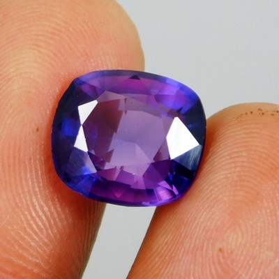 Certified 6.90 Ct Natural Purple Tanzania Tanzanite Cushion Cut AAA Gemstone