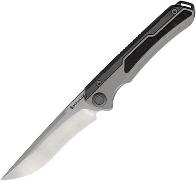 Maxace Kestrel Folding Knife Steel Blade Titanium/Carbon Fiber Handle - M06C