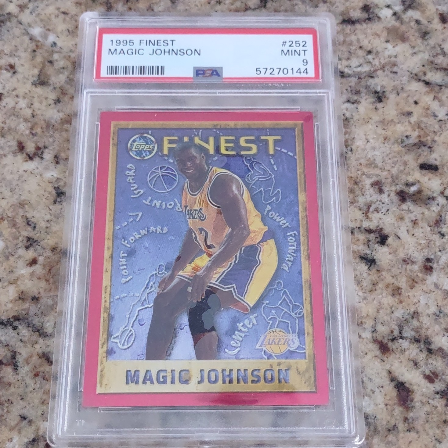 Topps 1995 Finest Magic Johnson Lakers #252 Finest Moment PSA 9