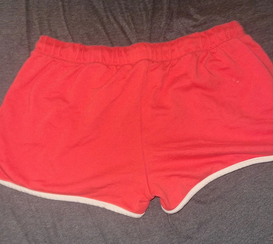 Pantalones cortos rojos de comida chatarra para mujer talla XL con cordón Foto 2 de 3