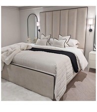 Winged Bed Frame Storage Upholstered  - Wing Back - Scroll  - 4ft6 5ft 6ft