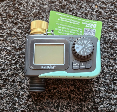 RAINPOINT Sprinkler Timer with Brass Swivel, Programmable Water Timer for Garden