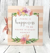 FLORAL STRIPED THEMED SLIP-IN PHOTO ALBUM, HOLDS 200 4"X6" PHOTOS 0118