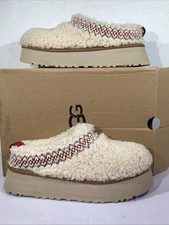 UGG Women’s Size 8 Natural Tazz UGG Braid Lined Platform Slippers AJ-63