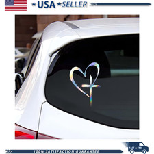 Faith Hope Love Heart Cross Sticker Decal