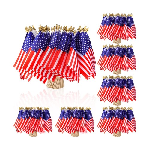 Tudomro 300 Pcs Mini American Flags on Stick 5x8 Inch Small Us Flag | eBay