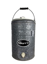 Vintage Galvanized Metal Gott Water Cooler 5 Gallons Made In USA Plastic Lid