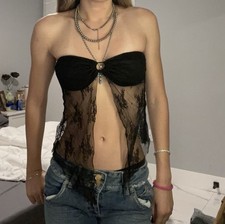 Lace Strapless Crop Top