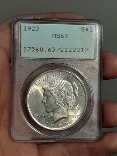 1923- P Peace Silver Dollar PCGS MS63 OGH