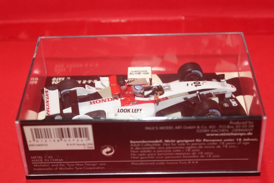 1/43 BAR Honda 006 (2004) - #10 T. Sato - MINICHAMPS - Immagine 3 di 3