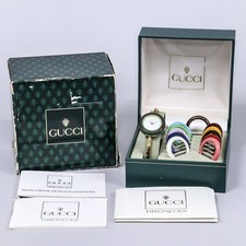 **NEAR MINT w/Box** GUCCI Change Bezel 12 Colors 11/12.2 Quartz Gold 26mm Ladies