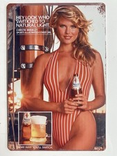 Natural Light Beer Sign - Christie Brinkley - Retro 1990βs