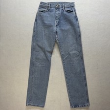 Vintage Wrangler 14MWZG Light Wash Blue Distressed 7x32 Made in USA Jeans Womens