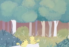 Anime pikachu forest Custom Gaming Mat Desk