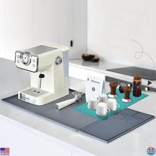 Premium 24"x16" Grey Silicone Coffee Mat with Detachable Pad - Heat Resistant