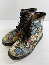 Vintage Dr. Martens 1460 Floral Print Boots Made In England Womens US 6 UK 4