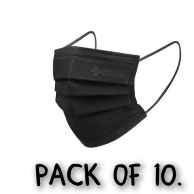 Medic Therapeutics Face masks. PACK OF 10-BLACK-NEW