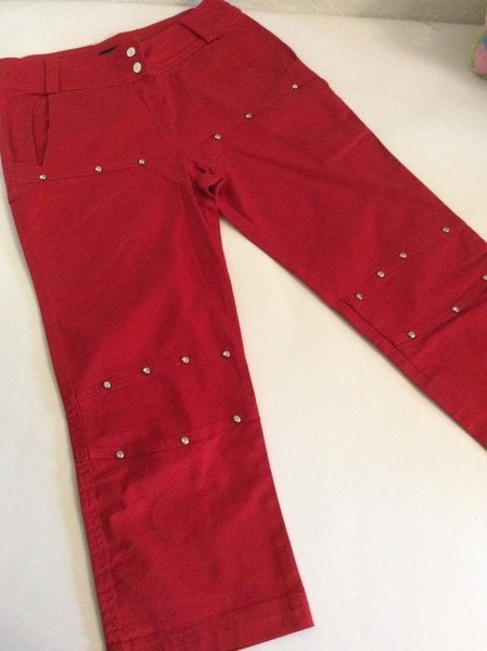 Women Dolce & Gabbana Trousers Red Cotton 36