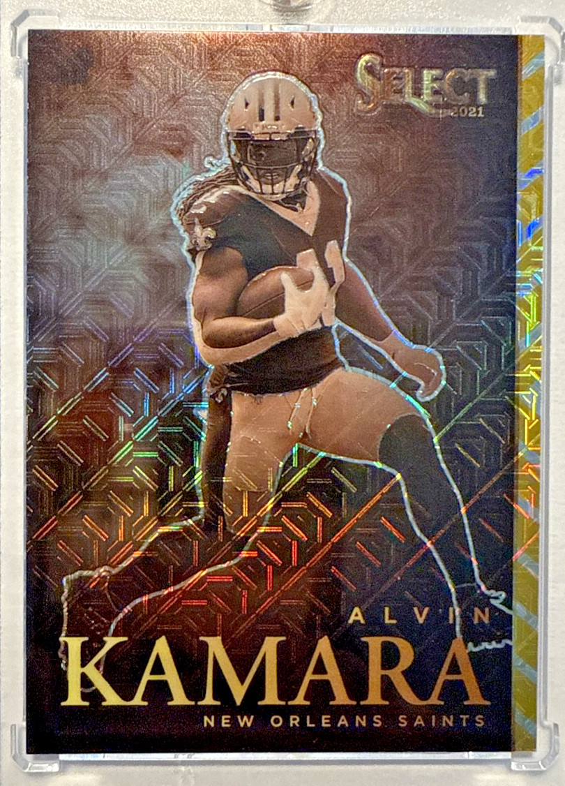 2021 Panini Select - Alvin Kamara Artistic Selections Gold Prizm #AS-25 /10