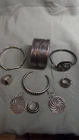 Lot Of 8 Vintage Cuff / Bracelets / Rings / earrings Norway Sterling Silver