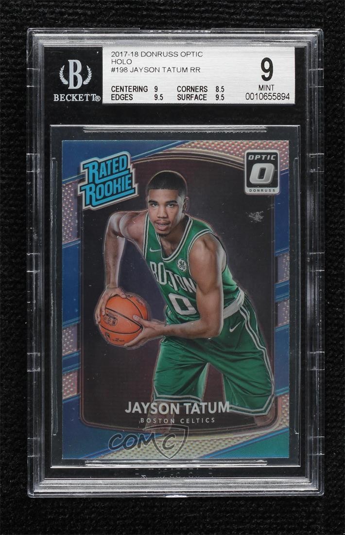 2017-18 Panini Donruss Optic Rated Rookie Holo Prizm Jayson Tatum BGS 9 MINT 6fs