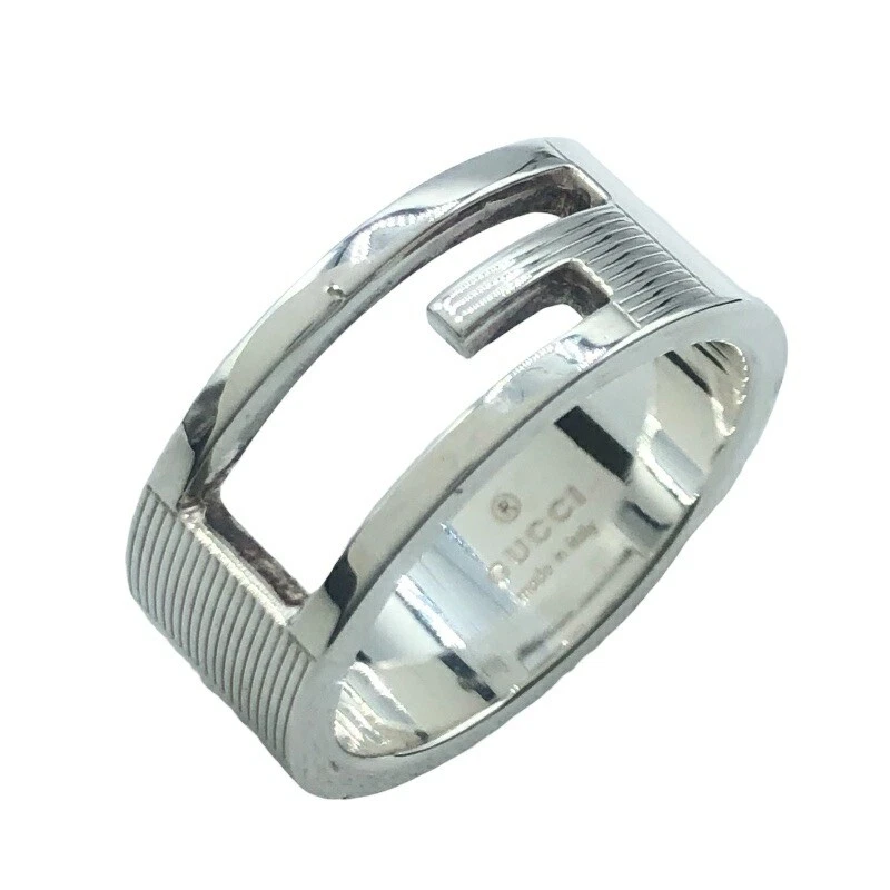 Gucci G Logo Bague SV925 Argent Bijoux US6,5 Femme avec Boîte