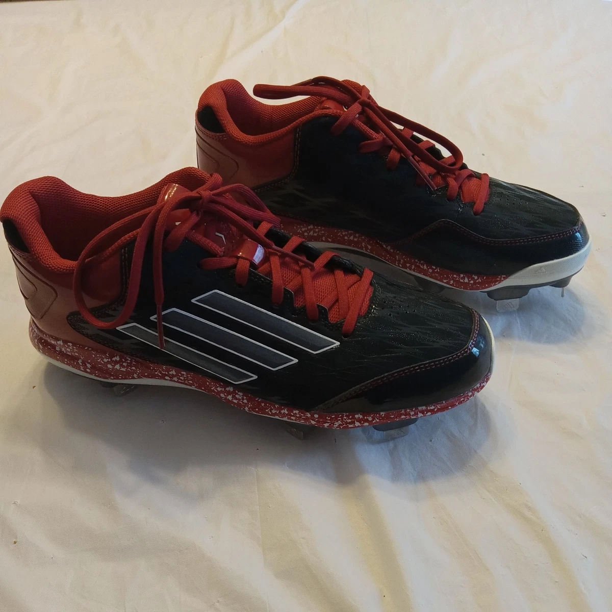 Adidas Red/Black Poweralley 2 Baseball Adidas PowerAlley 4 Baseball Cleats 14 Red & Black Ortholite  main image 4