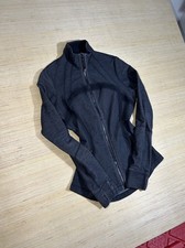 Lululemon Define Jacket Thumbhole Athletic Heathered Black Full Zip Sz 8 Women  s