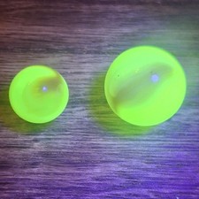 2 Akro Agate Lemonade Marbles UV Reactive 1 Shooter Size