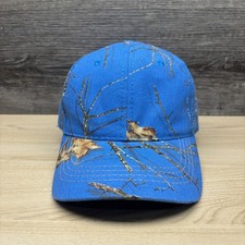 Mossy Oak Hat Cap Baseball Strap Back One Size Blue Camo Hunting Mens Signatures