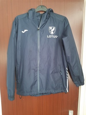 Norwich City marineblaue leichte Regenjacke Joma Reißverschluss Größe 12 Jahre YL Kapuze