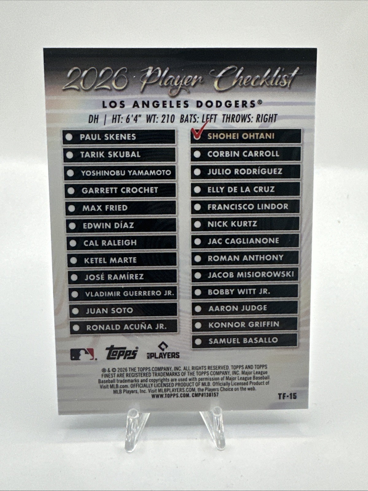 Shohei Ohtani 2026 Topps Finest TEAM FINEST SP Dodgers HOT view 2