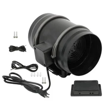 Inline Duct Fan Plastic ABS 8" 807CFM Temperature & Humidity Controller EC Motor