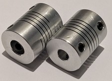 2X 6 mm to 8 mm Shaft Flexible Coupling - 6mm to 8mm - Aluminum Flex Coupler