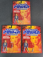 Mattel Captain Power Corporal Pilot Chase Figures Vintage 1987 Lot of 3 Boxed