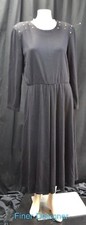My Michelle Womens Dress Soft stretch Knit blouson midi long slv stud 12 M L VTG
