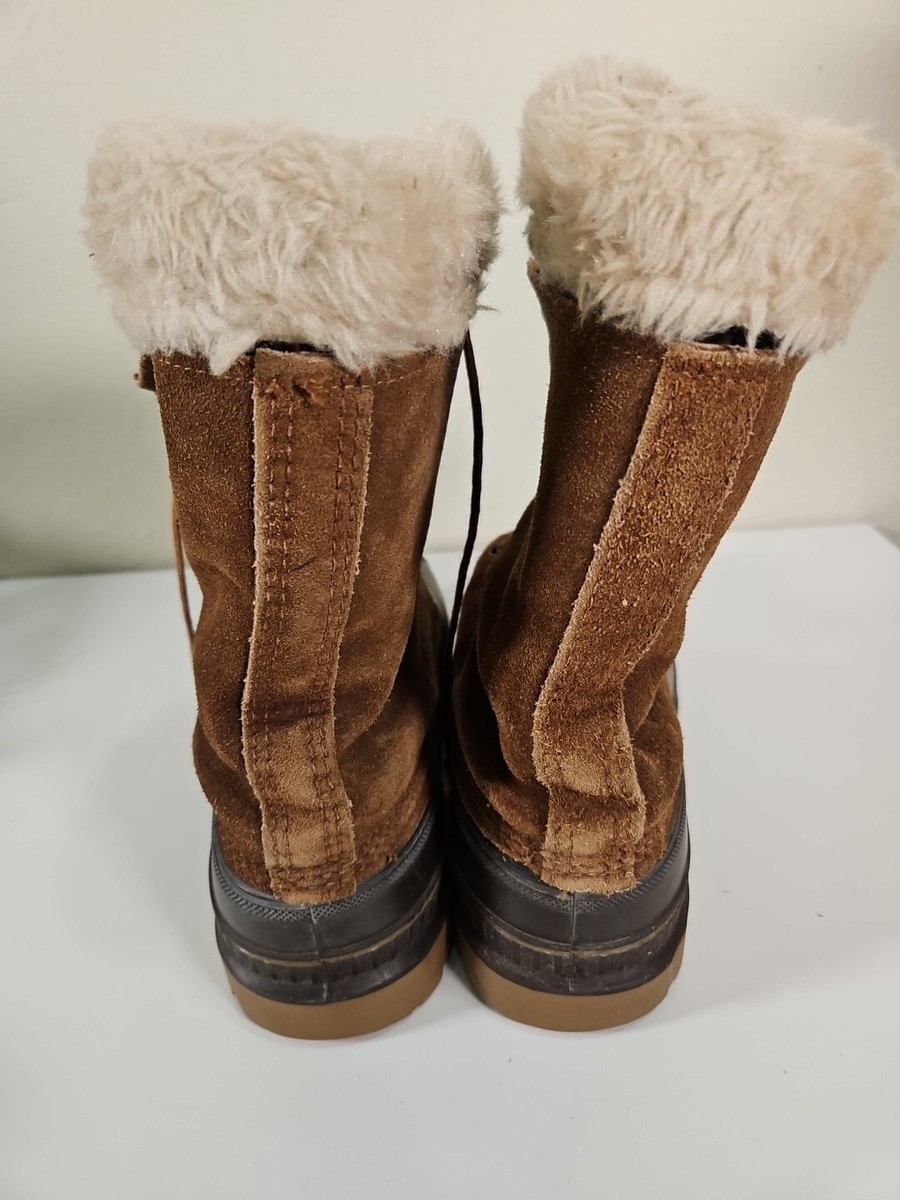 Boots Sorel Canada Mens 9 Brown Crusader Wool Lined Winter 