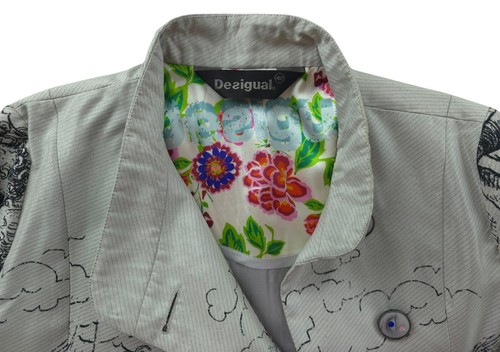 Desigual Womens Gray Lightweight Coat Size 42 Petite (L) - Picture 13 of 14
