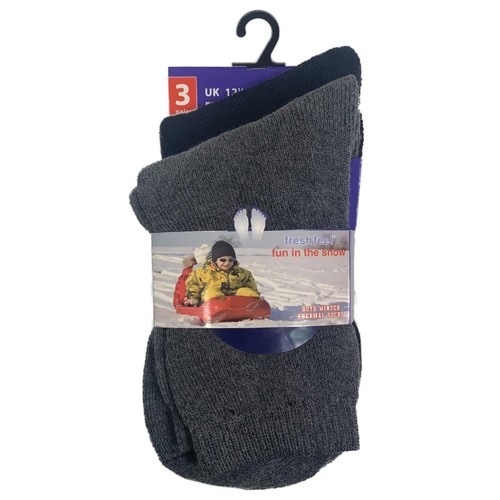 Boys Thermal 3,6 Pairs Childrens Teens Kids Thick Boot Winter Warm BNG Socks - Picture 3 of 9