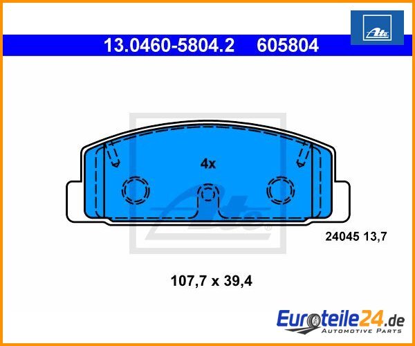 Bremsbelagsatz, Scheibenbremse Ate 13.0460-5804.2 FüR Mazda-image