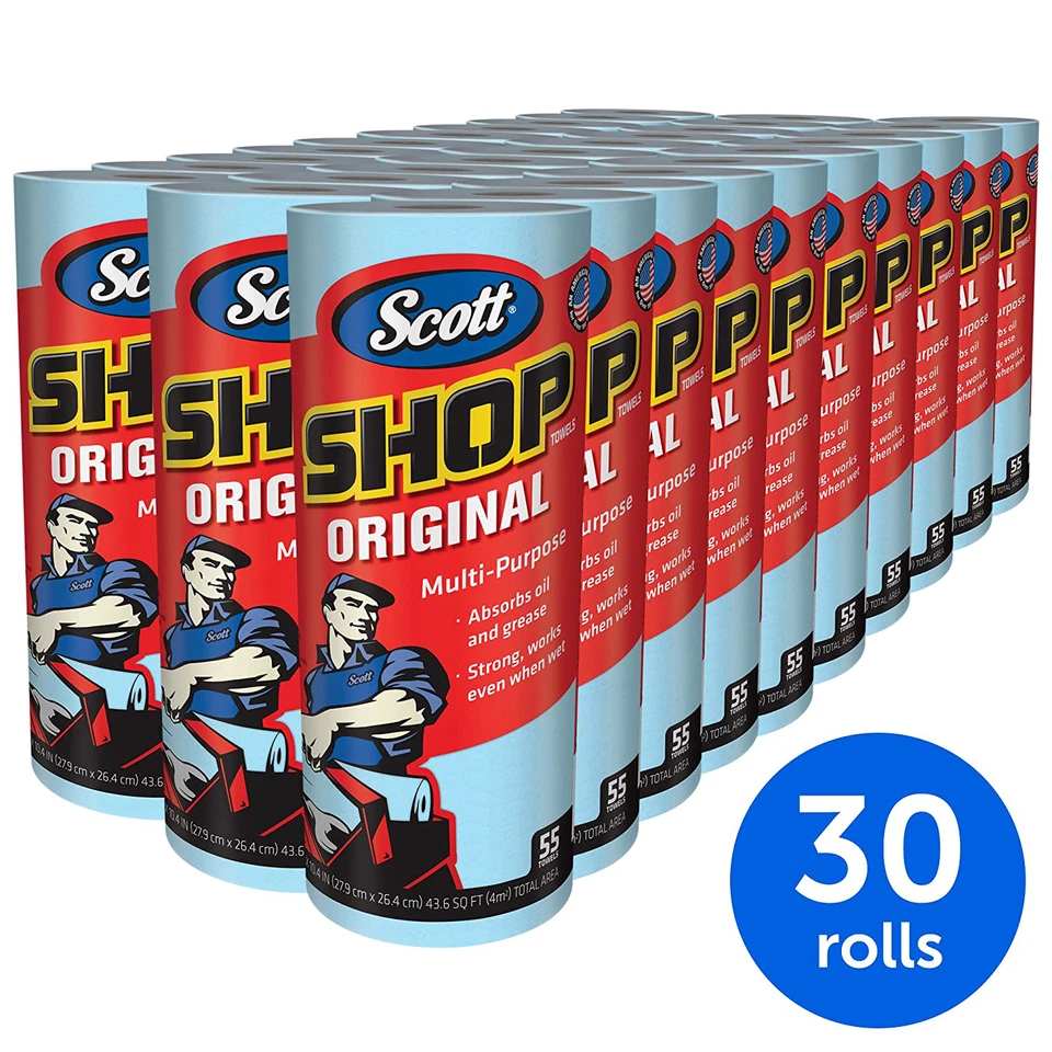 Toalhas Scott Shop Original (75130), Toalhas de Loja Azul, 1 Rolo/Pacote, 30 Pacotes/Caixa - Imagem 2 de 4