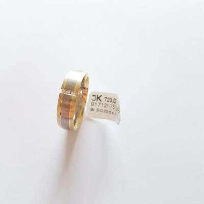 750 Gold Ring with Brilliants 0.03ct. Si/TW size 56 made in Germany