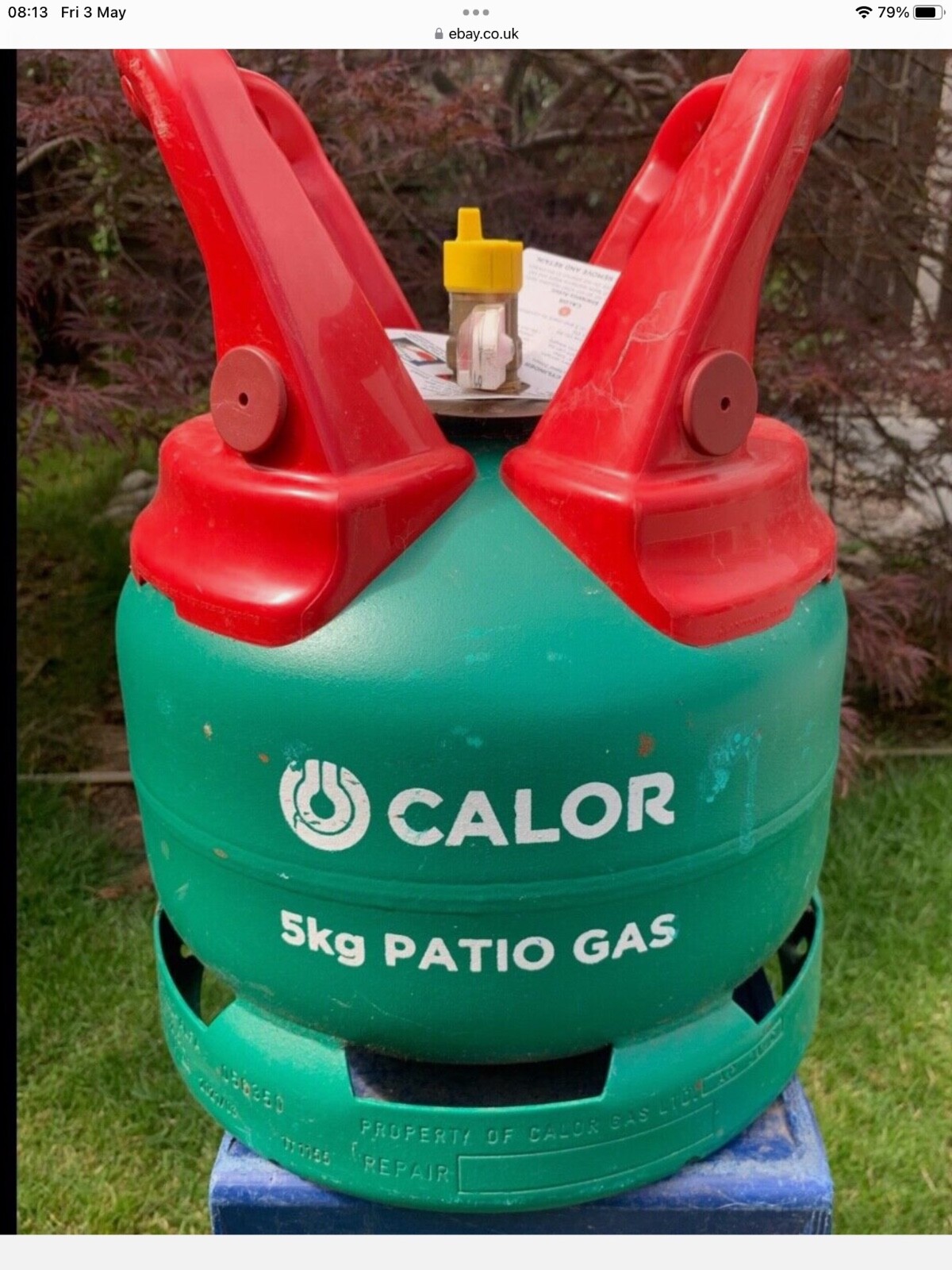 Calor 5kg propane patio gas bottle (full) eBay