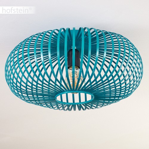 Comedor salón dormitorio iluminación efecto luz techo lámpara azul redondo - Imagen 8 de 10