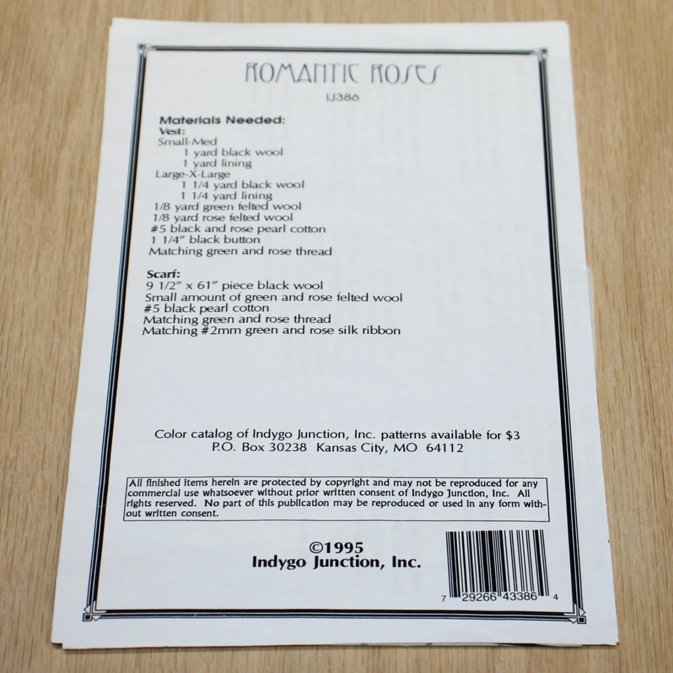 Indygo Junction Romantic Roses by Sandy Belt #IJ386 Vest and Scarf Pattern - Image 2 of 2