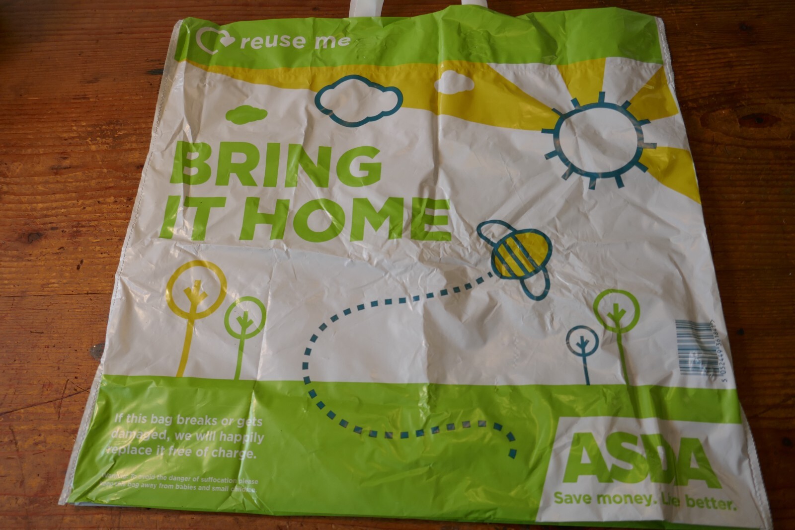 Asda Plastic shopping Bag, A bag for life, break it and they will replace it. eBay