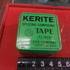 Vintage Kerite Splicing Compound Tape 3/4" Tin - Green