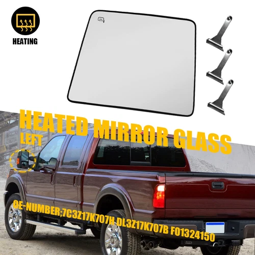 For 2008-2016 Super Duty F250 350 450 Tow Mirror Glass Upper Heated Driver Left