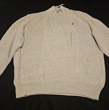 POLO RALPH LAUREN 1/4 ZIP PULLOVER SWEATER OATMEAL MENS XXL NEW