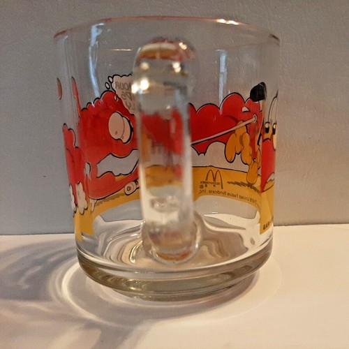 Garfield Odie Anchor Hocking Clear Glass Coffee Mug Cup Jim Davis Vintage 1978 - Picture 5 of 8
